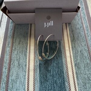 J. Jill Elegant Gold and Teal Tone Hoop Earrings
